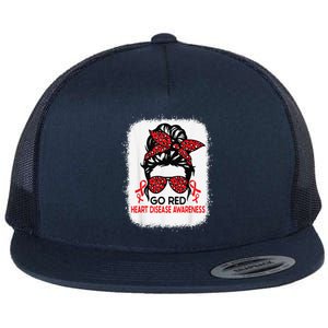 Heart Disease Awareness We Wear Red In February Flat Bill Trucker Hat