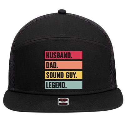 Husband Dad Audio Engineer Sound Engineer Audio Engineering Gift 7 Panel Mesh Trucker Snapback Hat