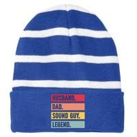 Husband Dad Audio Engineer Sound Engineer Audio Engineering Gift Striped Beanie with Solid Band