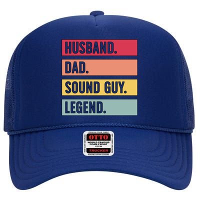 Husband Dad Audio Engineer Sound Engineer Audio Engineering Gift High Crown Mesh Back Trucker Hat