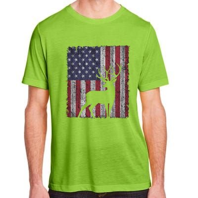 Hunting Deer American Flag Usa Bow Gun Patriotic America Gift Adult ChromaSoft Performance T-Shirt