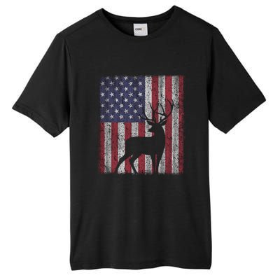 Hunting Deer American Flag Usa Bow Gun Patriotic America Gift Tall Fusion ChromaSoft Performance T-Shirt