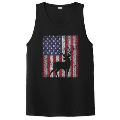 Hunting Deer American Flag Usa Bow Gun Patriotic America Gift PosiCharge Competitor Tank