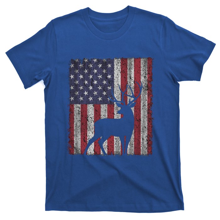 Hunting Deer American Flag Usa Bow Gun Patriotic America Gift T-Shirt