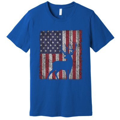 Hunting Deer American Flag Usa Bow Gun Patriotic America Gift Premium T-Shirt