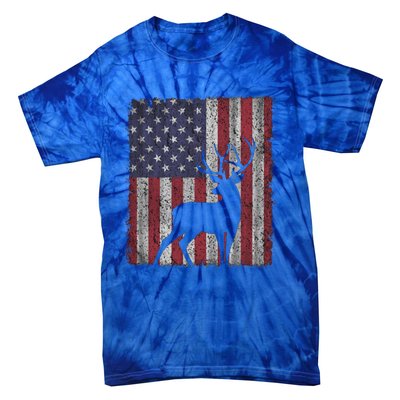 Hunting Deer American Flag Usa Bow Gun Patriotic America Gift Tie-Dye T-Shirt