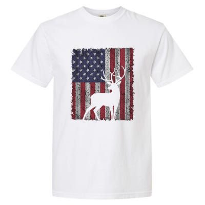 Hunting Deer American Flag Usa Bow Gun Patriotic America Gift Garment-Dyed Heavyweight T-Shirt