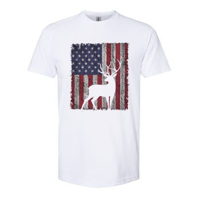 Hunting Deer American Flag Usa Bow Gun Patriotic America Gift Softstyle CVC T-Shirt