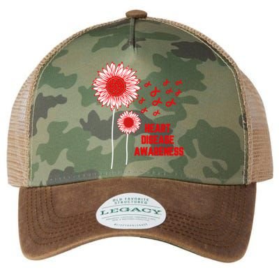 Heart Disease Awareness Red Ribbon Gift Legacy Tie Dye Trucker Hat