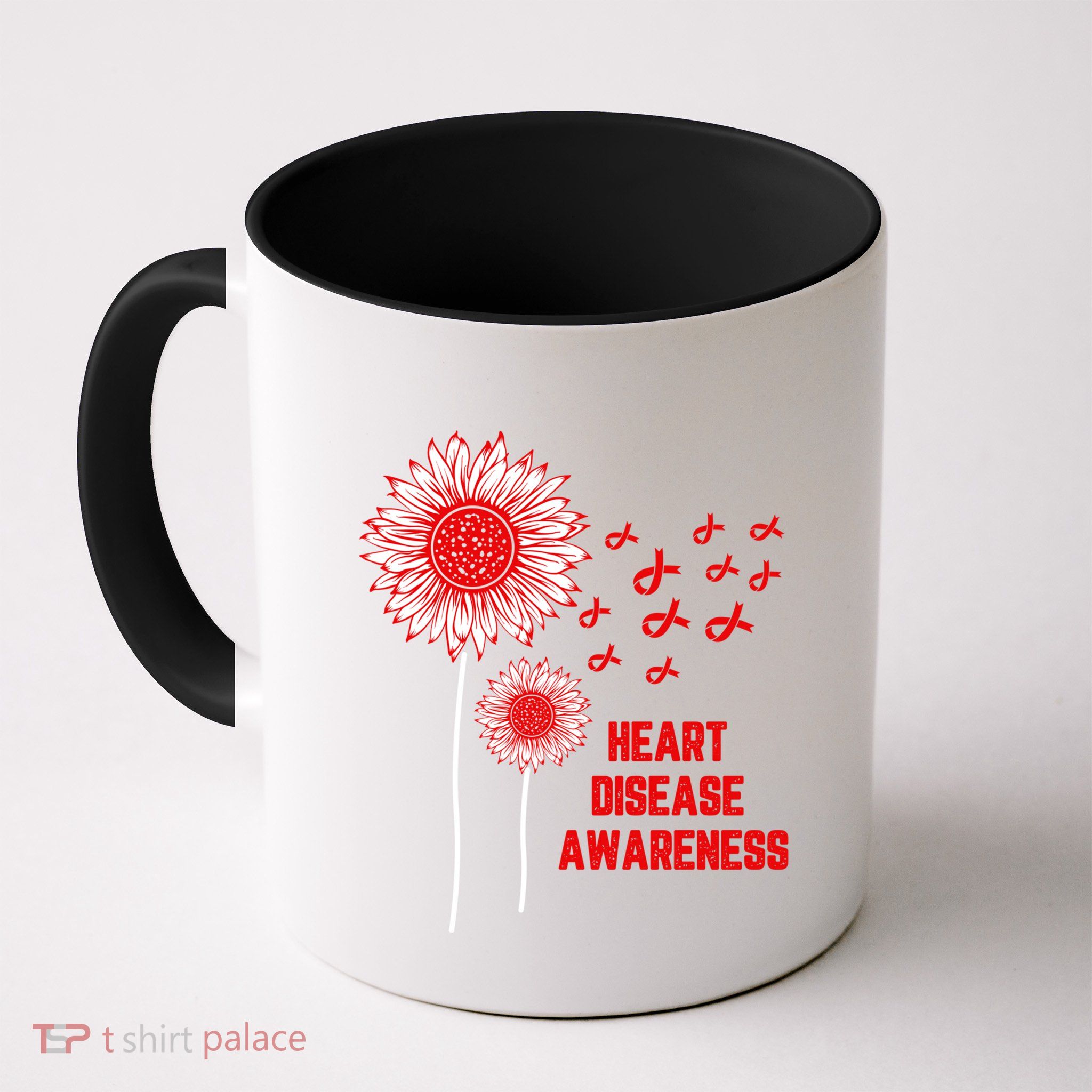 Heart Disease Awareness Red Ribbon Gift Mug