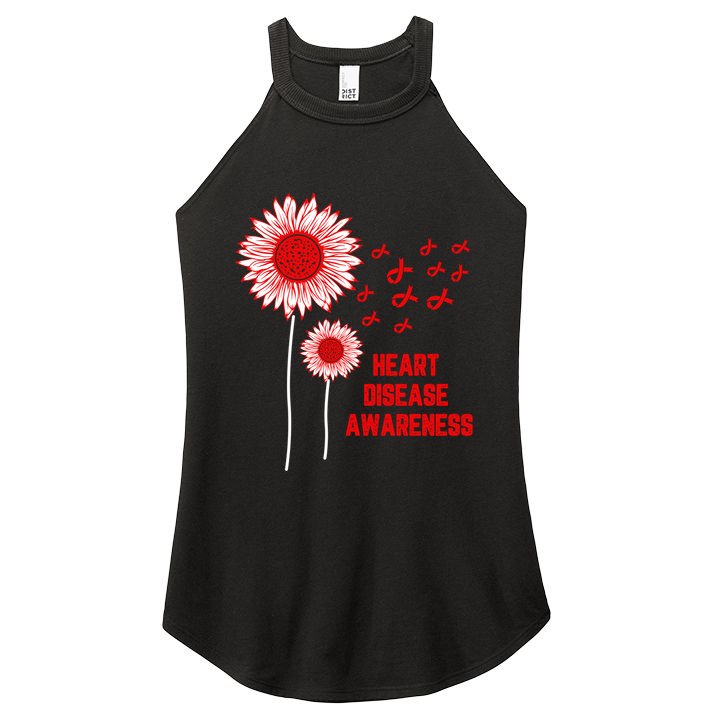 Heart Disease Awareness Red Ribbon Gift Women's Perfect Tri Rocker Tank