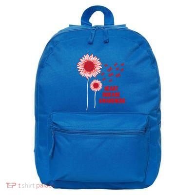 Heart Disease Awareness Red Ribbon Gift 16 in Basic Backpack