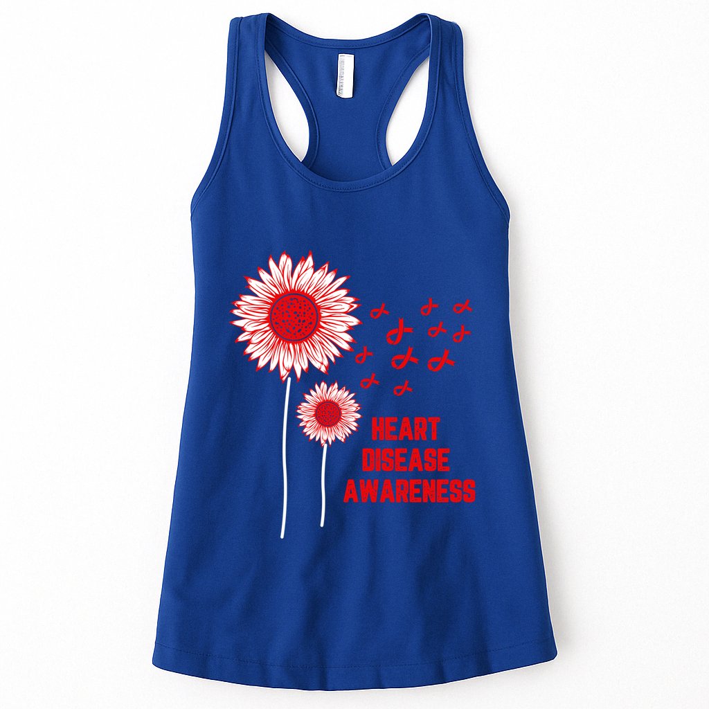 Heart Disease Awareness Red Ribbon Gift Womens Tank Top