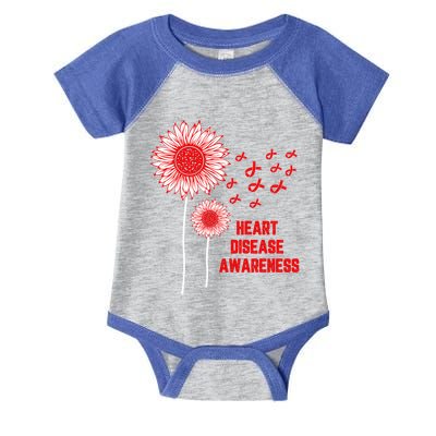 Heart Disease Awareness Red Ribbon Gift Infant Baby Jersey Bodysuit