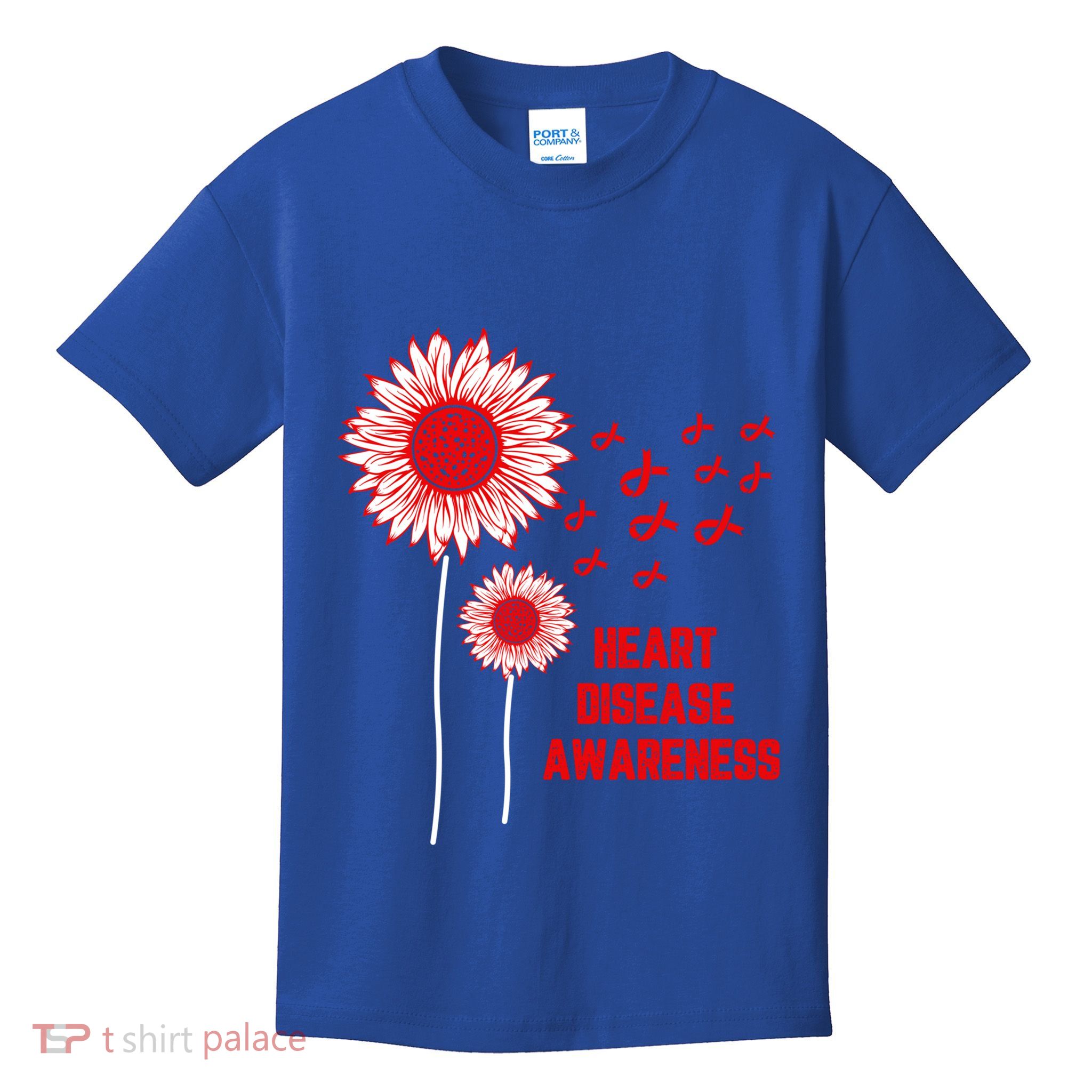 Heart Disease Awareness Red Ribbon Gift Kids T-Shirt