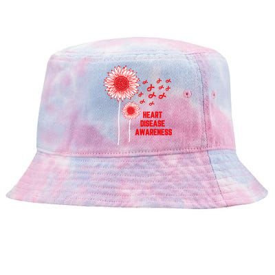 Heart Disease Awareness Red Ribbon Gift Tie-Dyed Bucket Hat