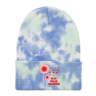 Heart Disease Awareness Red Ribbon Gift Tie Dye 12in Knit Beanie