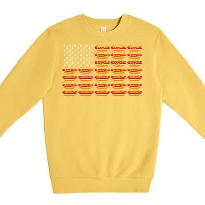 Hot Dog American Flag July 4th Patriotic Summer BBQ Funny Premium Crewneck Sweatshirt