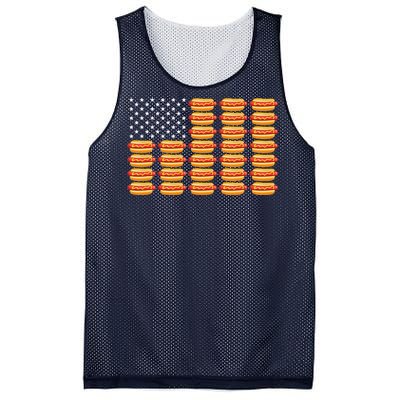 Hot Dog American Flag July 4th Patriotic Summer BBQ Funny Mesh Reversible Basketball Jersey Tank