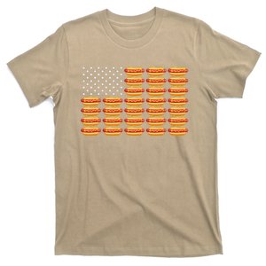 Hot Dog American Flag July 4th Patriotic Summer BBQ Funny T-Shirt