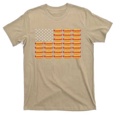 Hot Dog American Flag July 4th Patriotic Summer BBQ Funny T-Shirt