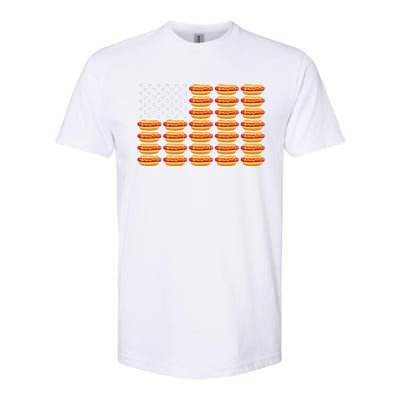 Hot Dog American Flag July 4th Patriotic Summer BBQ Funny Softstyle CVC T-Shirt