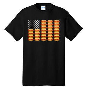 Hot Dog American Flag Tall T-Shirt