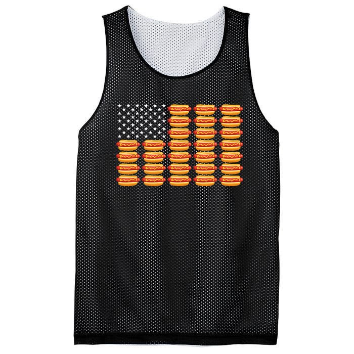 Hot Dog American Flag Mesh Reversible Basketball Jersey Tank