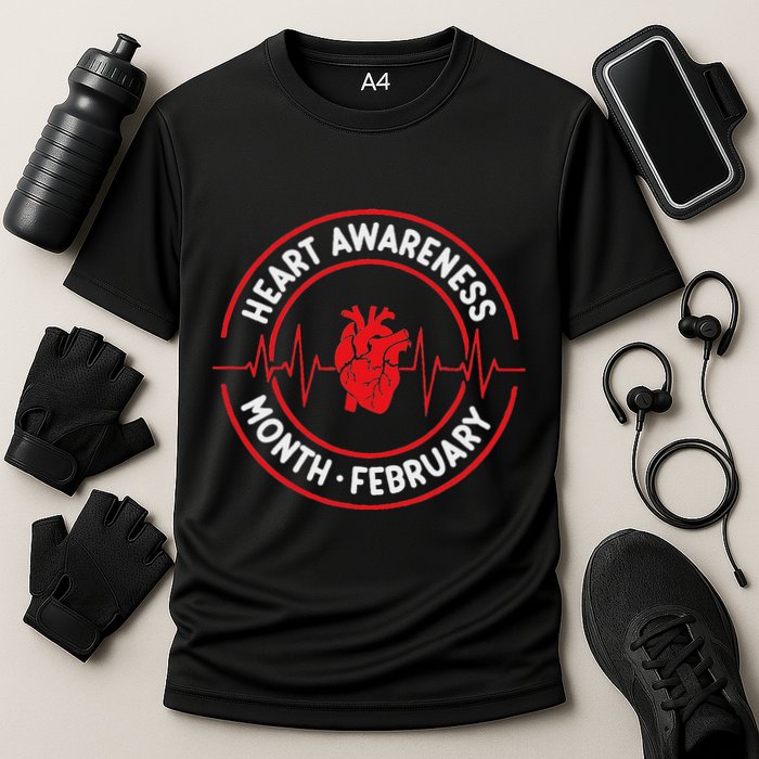 Heart Disease Awareness Month February Squad Chd Month Cooling Performance Crew T-Shirt