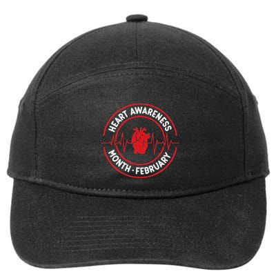 Heart Disease Awareness Month February Squad Chd Month 7-Panel Snapback Hat