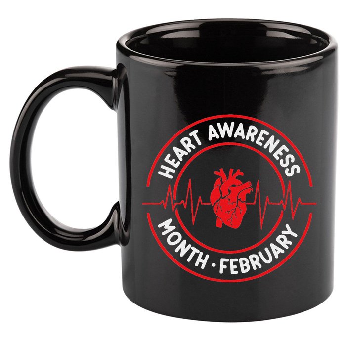 Heart Disease Awareness Month February Squad Chd Month 11oz C Handle Ceramic Mug