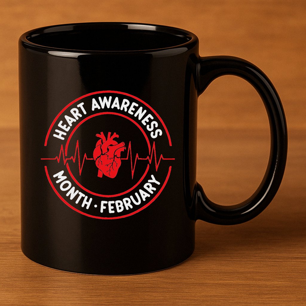 Heart Disease Awareness Month February Squad Chd Month 11oz C Handle Ceramic Mug