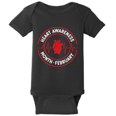Heart Disease Awareness Month February Squad Chd Month Baby Bodysuit