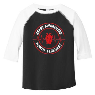 Heart Disease Awareness Month February Squad Chd Month Toddler Fine Jersey T-Shirt
