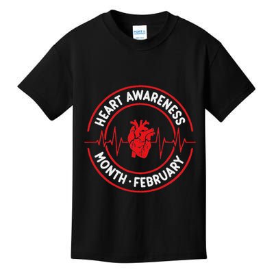 Heart Disease Awareness Month February Squad Chd Month Kids T-Shirt