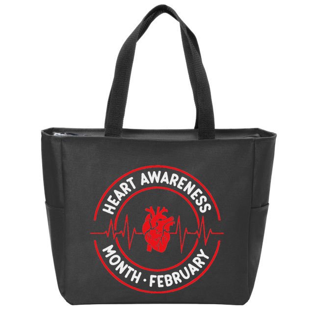 Heart Disease Awareness Month February Squad Chd Month Zip Tote Bag