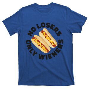 Hot Dog Adult Pun No Losers Only Wieners Funny Gift T-Shirt