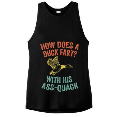 How Does A Duck Fart Funny Duck For Hunters Ladies PosiCharge Tri-Blend Wicking Tank