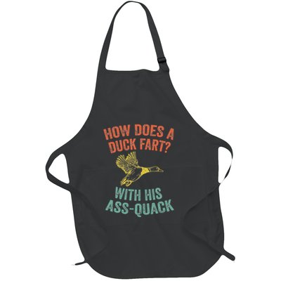 How Does A Duck Fart Funny Duck For Hunters Full-Length Apron With Pockets