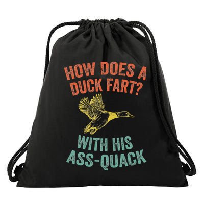How Does A Duck Fart Funny Duck For Hunters Drawstring Bag