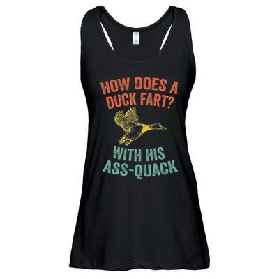How Does A Duck Fart Funny Duck For Hunters Ladies Essential Flowy Tank
