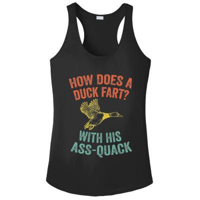 How Does A Duck Fart Funny Duck For Hunters Ladies PosiCharge Competitor Racerback Tank