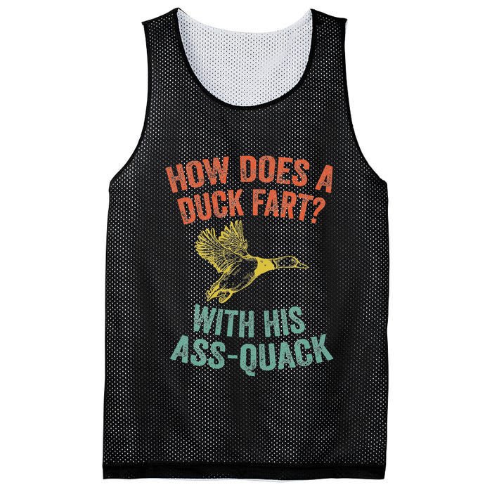 How Does A Duck Fart Funny Duck For Hunters Mesh Reversible Basketball Jersey Tank