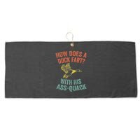 How Does A Duck Fart Funny Duck For Hunters Large Microfiber Waffle Golf Towel