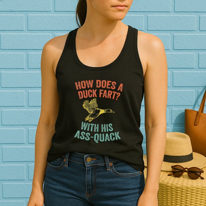 How Does A Duck Fart Funny Duck For Hunters Womens Tank Top