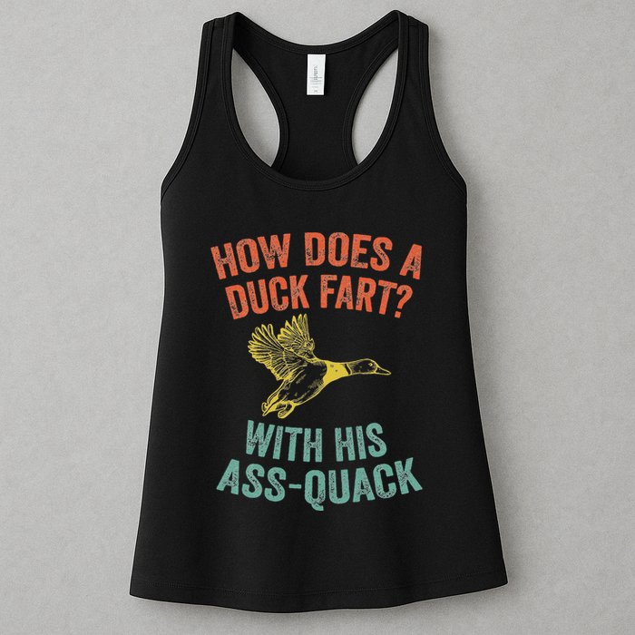 How Does A Duck Fart Funny Duck For Hunters Womens Tank Top