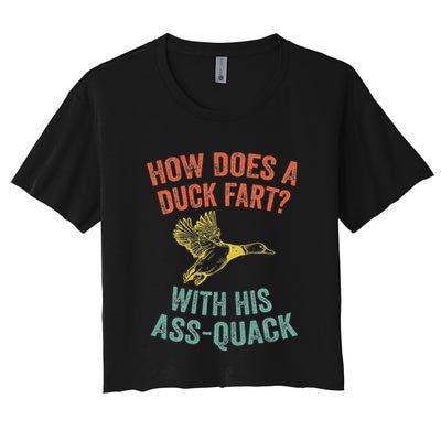 How Does A Duck Fart Funny Duck For Hunters Crop Top
