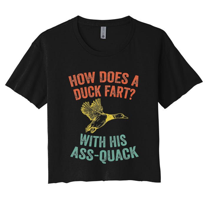 How Does A Duck Fart Funny Duck For Hunters Crop Top