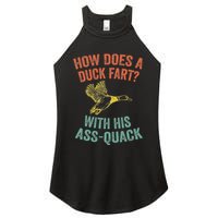 How Does A Duck Fart Funny Duck For Hunters Women's Perfect Tri Rocker Tank