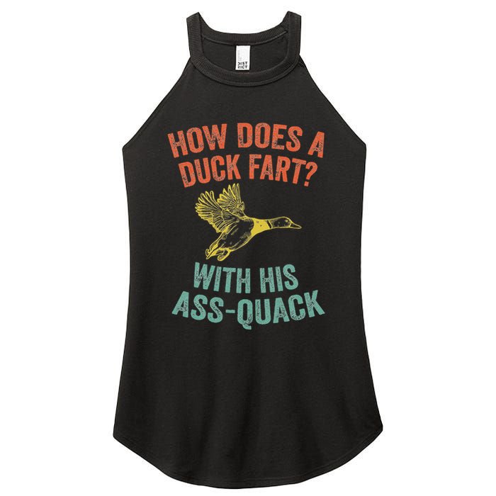 How Does A Duck Fart Funny Duck For Hunters Women's Perfect Tri Rocker Tank